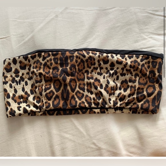 ISO 437 Swimwear Leopard Print Bandeau Top-Size M - Picture 2 of 2